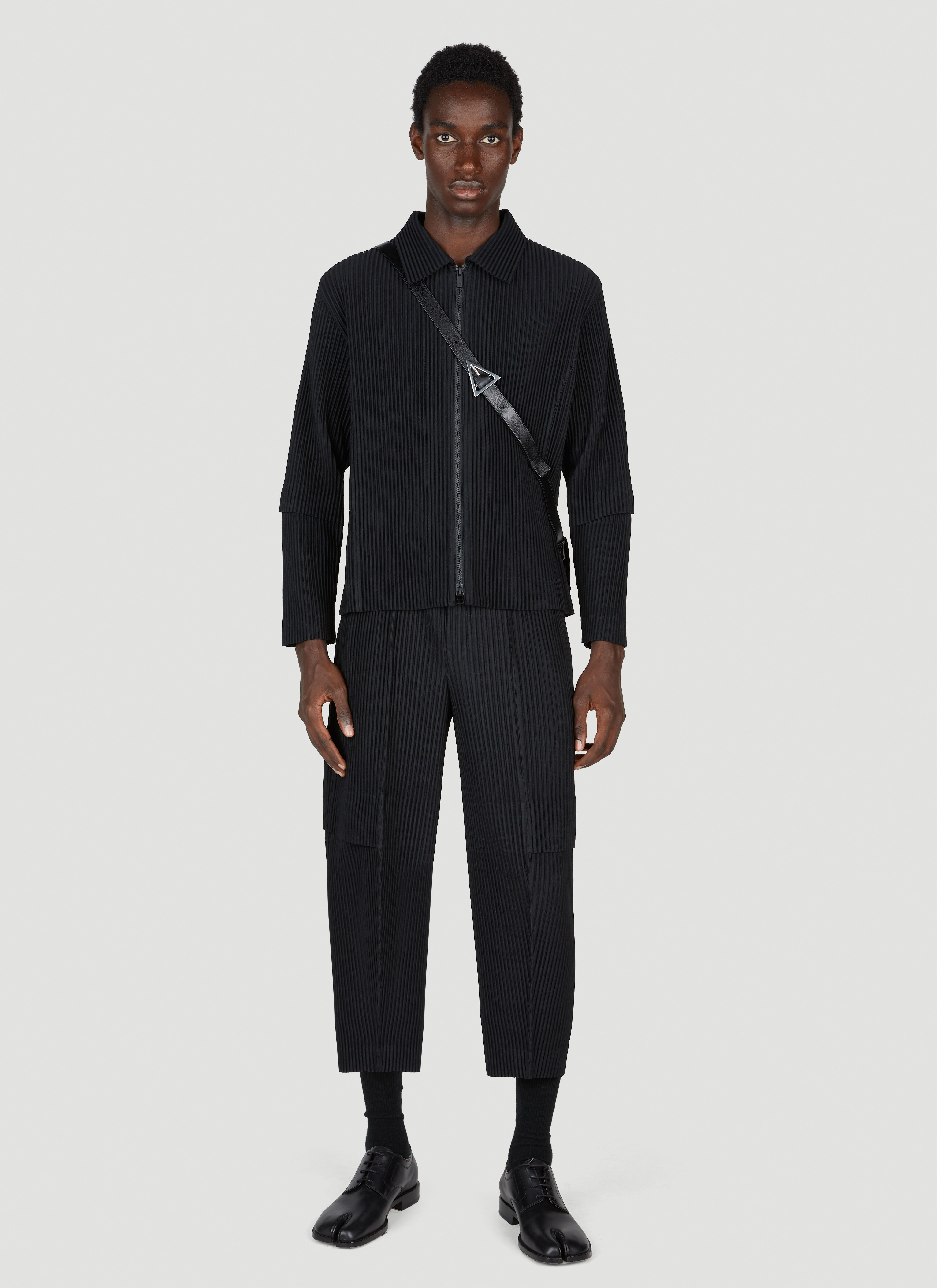 Homme Plissé Issey Miyake Men's' Pleated Zip Up Jacket in