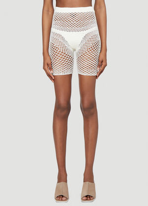 Isa Boulder Memory Crochet Shorts White isa0242011