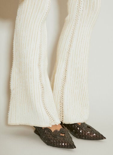 Tent Flared Knit Pants Isa Boulder Tent Flared Knit Pants White isa0253008