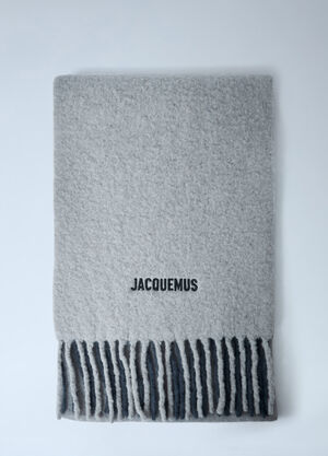 Jacquemus Logo Motif Scarf Grey jac0162028