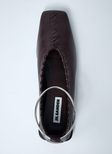 가죽 발레리나 플랫 슈즈 Jil Sander 가죽 발레리나 플랫 슈즈 브라운 jil0262012