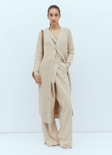 Max Mara Tailored Wrap Cashmere Pants Beige max0254046