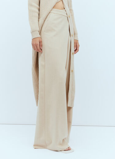 Max Mara Tailored Wrap Cashmere Pants Beige max0254046