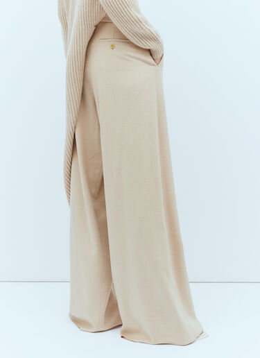 Max Mara Tailored Wrap Cashmere Pants Beige max0254046