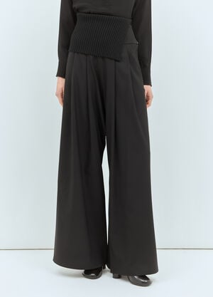 Max Mara Long Stretch Wool Pants Black max0258003