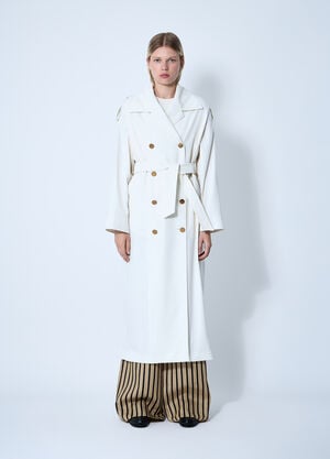 Max Mara Water-Repellent Garbardine Trench Coach White max0259007
