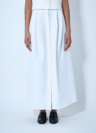 Max Mara Pleated Midi Skirt White max0260039