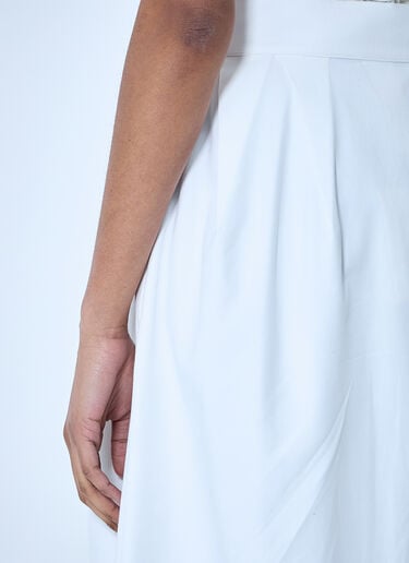 Max Mara Pleated Midi Skirt White max0260039