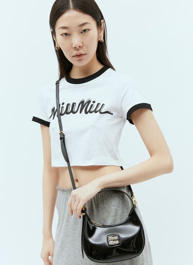 Miu Miu Patent Leather Hobo Bag Black miu0255027