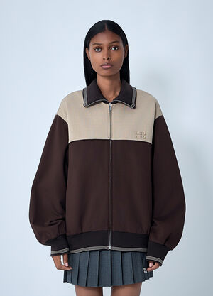 Miu Miu Contrast Panel Jacket Brown miu0262017