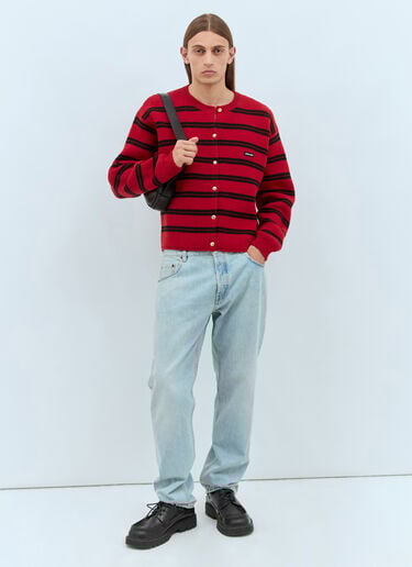 Miu Miu 条纹开衫  红色 miu0358001