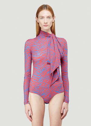 MM6 Maison Margiela Zebra-Print Bodysuit Pink mmm0242009