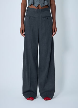 MM6 Maison Margiela Tailored Back-To-Front Pants Dark Grey mmm0261008