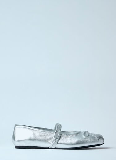 Leather Mary Jane Shoes Marni Leather Mary Jane Shoes Silver mni0260002