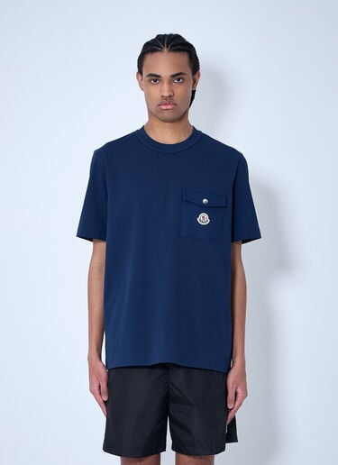 Logo Motif T-Shirt Moncler Logo Motif T-Shirt Blue mon0160020