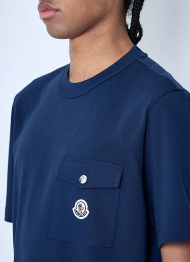 Logo Motif T-Shirt Moncler Logo Motif T-Shirt Blue mon0160020
