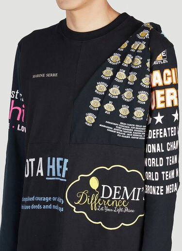 Patchwork Long Sleeve T-Shirt Marine Serre Patchwork Long Sleeve T-Shirt Black mrs0152010