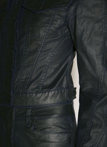 Waxed Denim Jacket Mugler Waxed Denim Jacket Black mug0258018