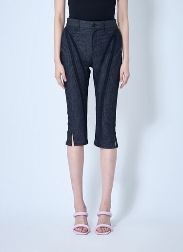 Mugler Capri Denim Cropped Pants Blue mug0259012