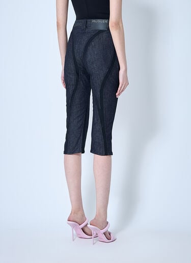 Mugler Capri Denim Cropped Pants Blue mug0259012