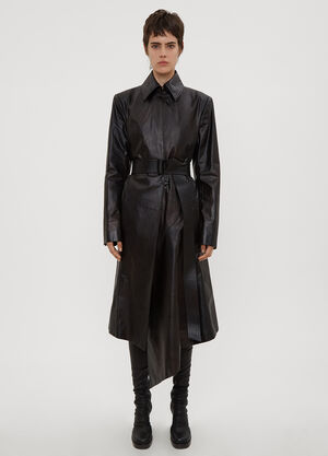Oliver Theyskens Tailored Leather Coat Black oli0234012