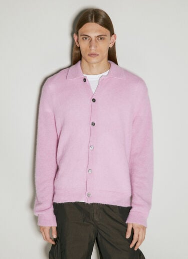 Evening Polo Knit Cardigan Our Legacy Evening Polo Knit Cardigan Pink our0155003