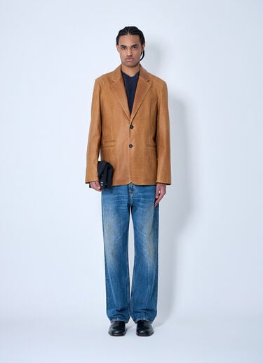 Leather Openning Blazer Our Legacy Leather Openning Blazer Brown our0160019