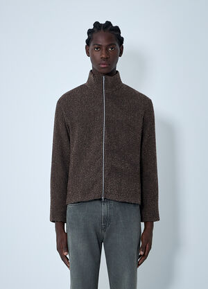 Our Legacy Knit Zip-Up Sweater Brown our0162016