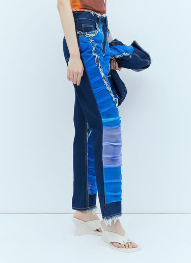 Mesh Construction Denim Jeans Paula Canovas del Vas Mesh Construction Denim Jeans Blue pcd0254001