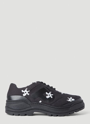 Phileo Basalt White Flower Lace-Ups Black phi0152003