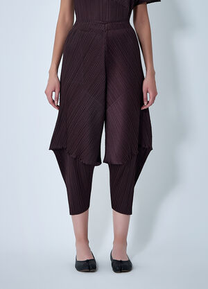 Pleats Please Issey Miyake Pleated Pants Brown plp0262002