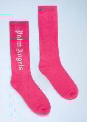 Palm Angels Logo Motif Socks Pink pma0260058