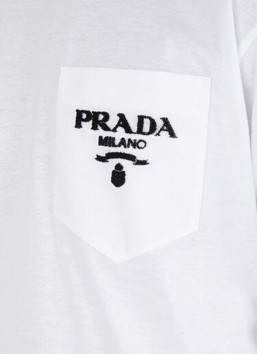 벨벳 로고 티셔츠 Prada 벨벳 로고 티셔츠 화이트 pra0147079