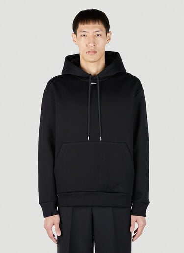 Prada 로고 프린트 후드 스웨트셔츠 블랙 pra0152013