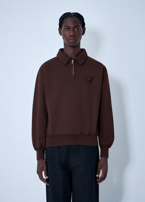 Prada Logo Motif Sweatshirt Brown pra0162002