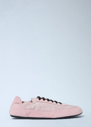 Prada Collapse Re-Nylon And Suede Sneakers Pink pra0262056
