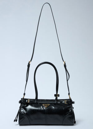 Prada 中号皮革手提包 黑色 pra0262104