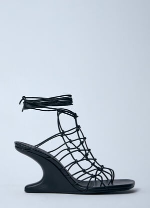 Rick Owens Hollywood Web Cantilever 8 Heeled Sandals Black ric0260012