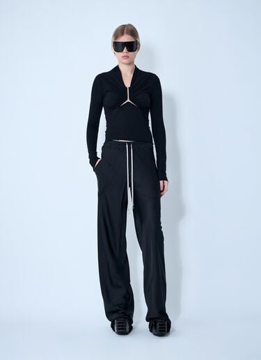 Rick Owens 斜裁抽绳长裤  黑色 ric0261010