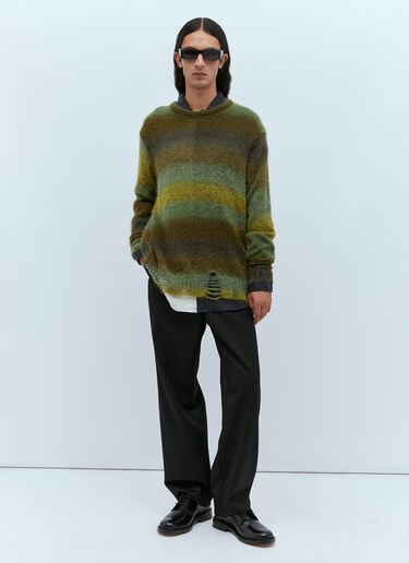 Distressed Oversized Mohair Sweater Song for the Mute Distressed Oversized Mohair Sweater Green sfm0154004