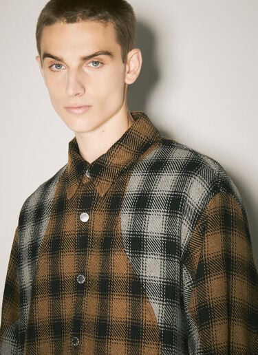 Plaid Shirt Jacket Song for the Mute Plaid Shirt Jacket Brown sfm0158015
