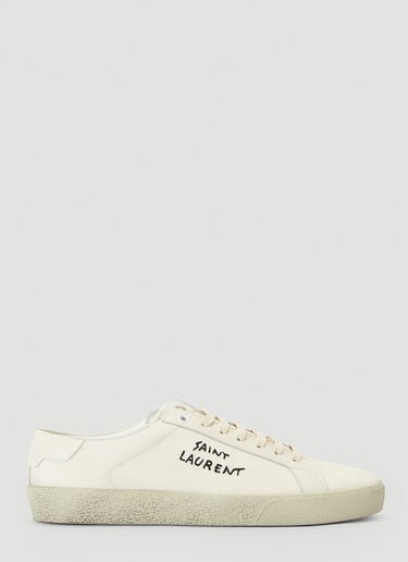 Court Classic Logo Sneakers Saint Laurent Court Classic Logo Sneakers Beige sla0239063