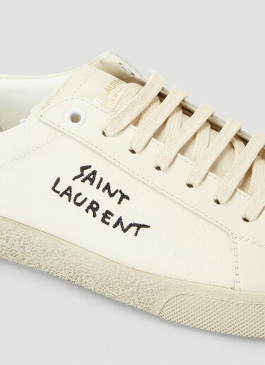 Court Classic Logo Sneakers Saint Laurent Court Classic Logo Sneakers Beige sla0239063