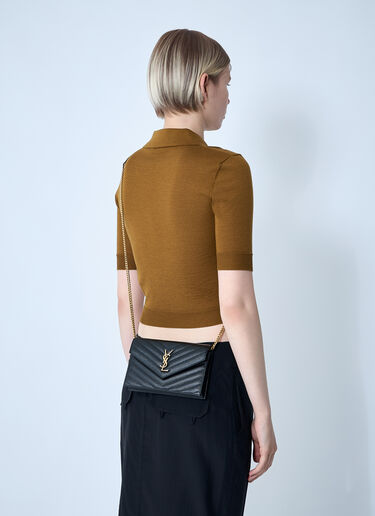 Saint Laurent Cassandre 信封链带钱包单肩包 黑色 sla0259122