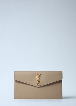 Saint Laurent Medium Uptown Clutch Beige sla0260036