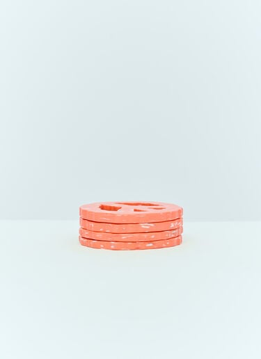 Space Available Set of Four Clouded Peace Coasters Orange spa0352009