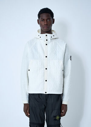 Stone Island パッド入り ロゴモチーフ フード付きジャケット  アイボリー sto0162048
