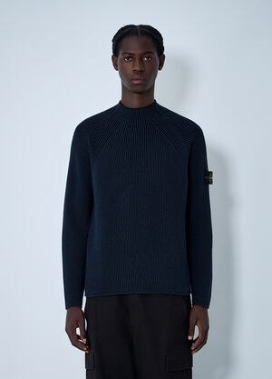 Stone Island Rib Logo Patch Sweater Navy sto0162062