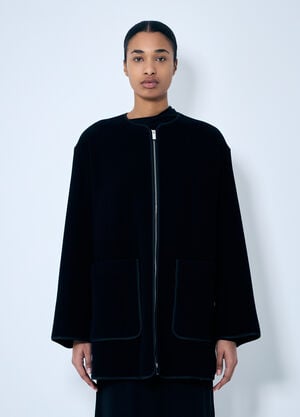 TOTEME Felted Wool-Blend Jacket Black tot0259039