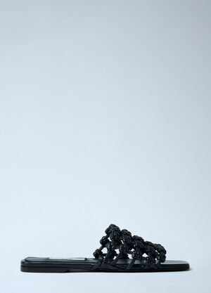 TOTEME Braided Leather Slides Black tot0261054
